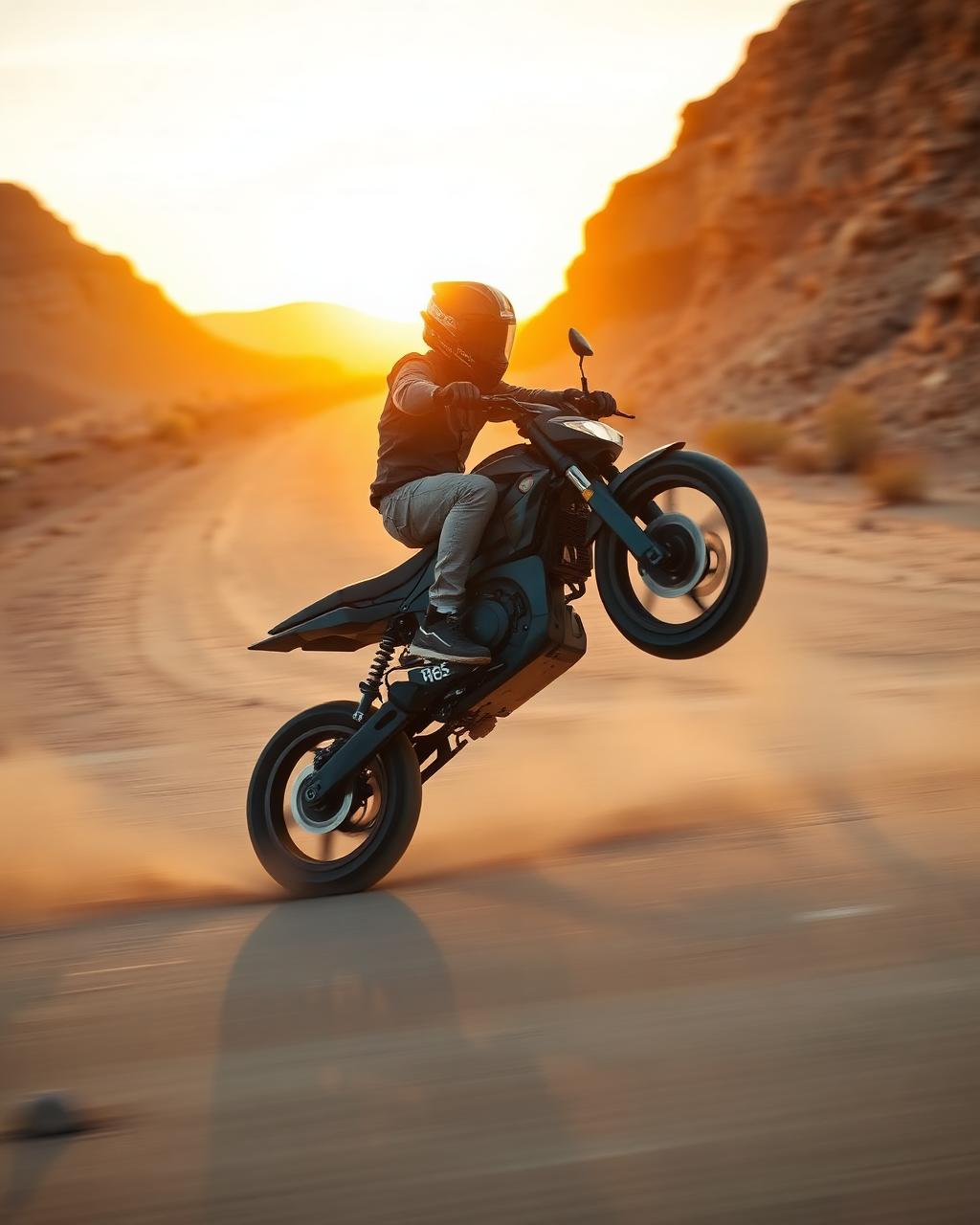 Rider on RAVIX-equipped electric pit bike
